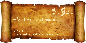 Völgyi Zsigmond névjegykártya